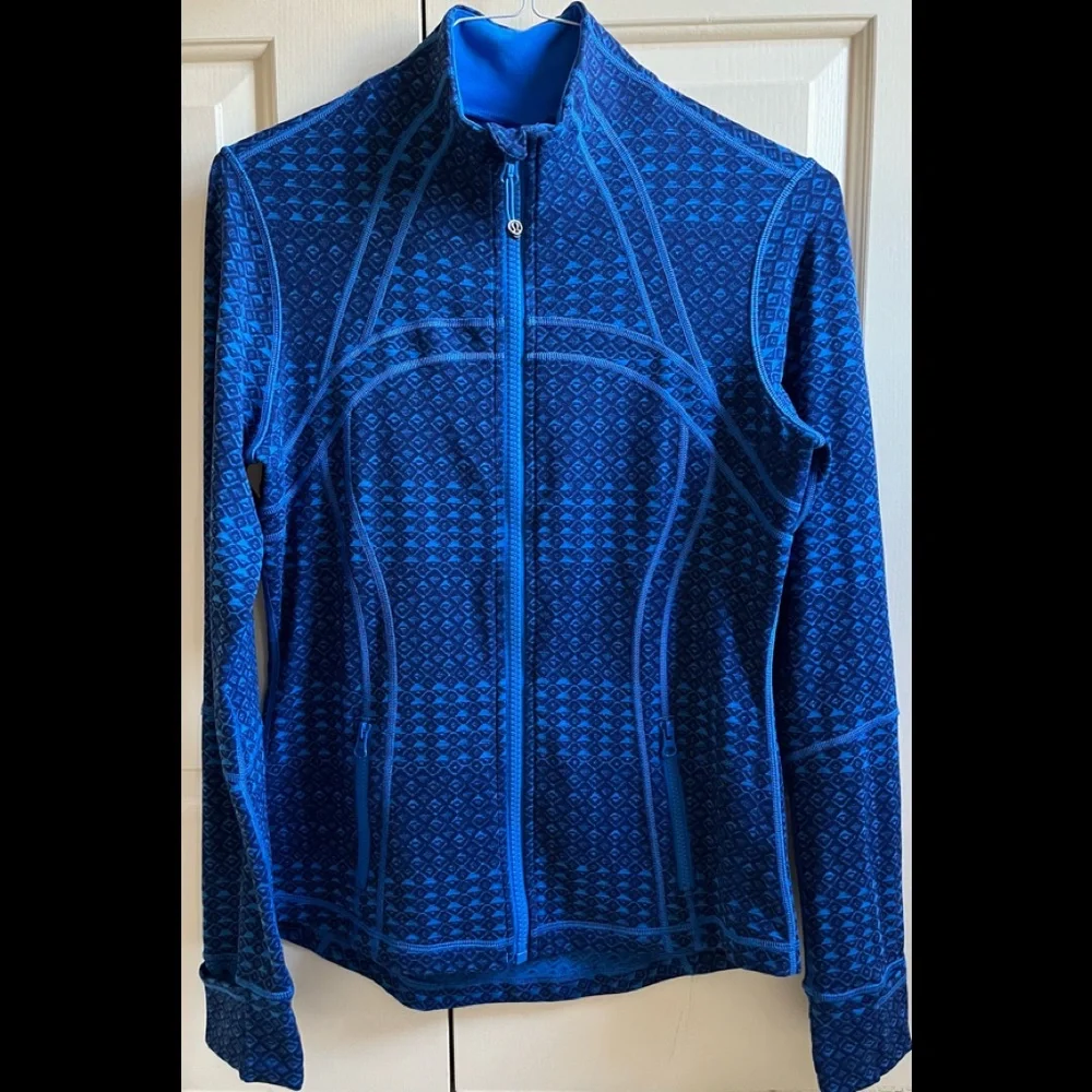 🍒LULULEMON DEFINE Jacket TRIOMETRIC Hero Lakeside Blue sz 12 - VHTF PATTERN!! - Picture 1 of 6